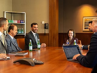 Ahmed Ali Al Sayegh (third from left) led the high-level delegation to the meetings held on the sidelines of the 81st session of the United Nations General Assembly