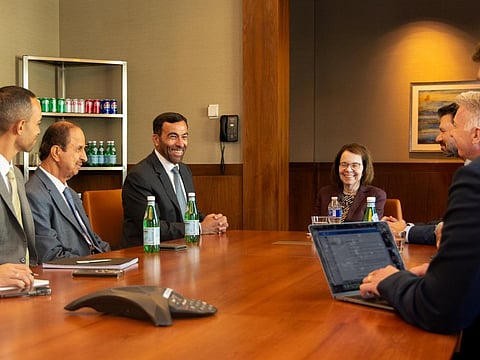 Ahmed Ali Al Sayegh (third from left) led the high-level delegation to the meetings held on the sidelines of the 81st session of the United Nations General Assembly