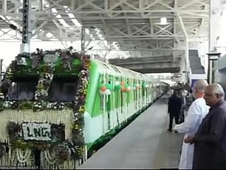 Amit Shah flags off India’s first LNG-powered train from Sabarmati.