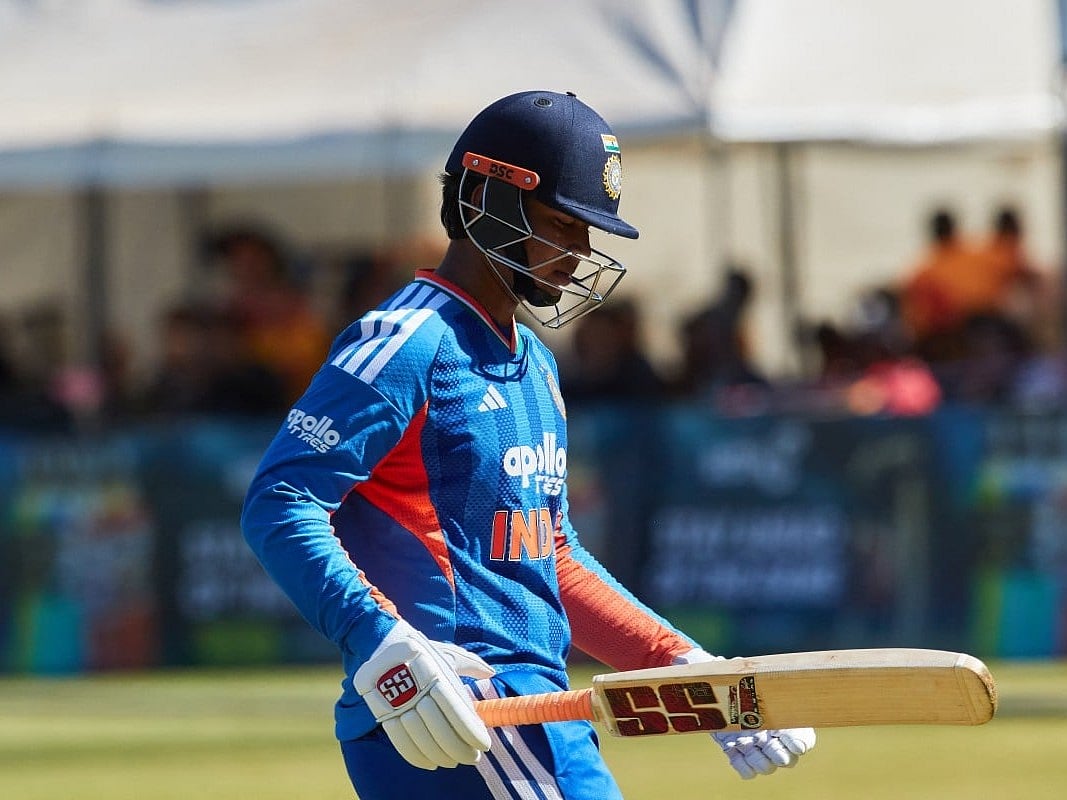 India's Vaibhav Sooryavanshi walks off the field after loosing his wicket during the third Twenty20 international cricket match between Zimbabwe and India at Harare Sports Club in Harare, on July 26, 2026.