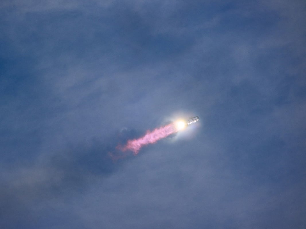 SpaceX Starship Flight 14 launches from its launch pad at Boca Chica Beach on September 28, 2026 in Boca Chica Beach, Texas.