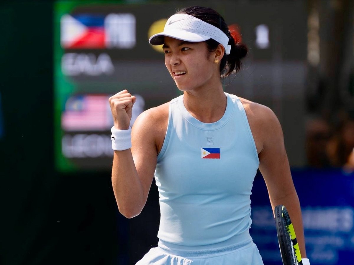 Alex Eala celebrates her victory at SEA Games 2025 on Thursday, December 18, 2025.