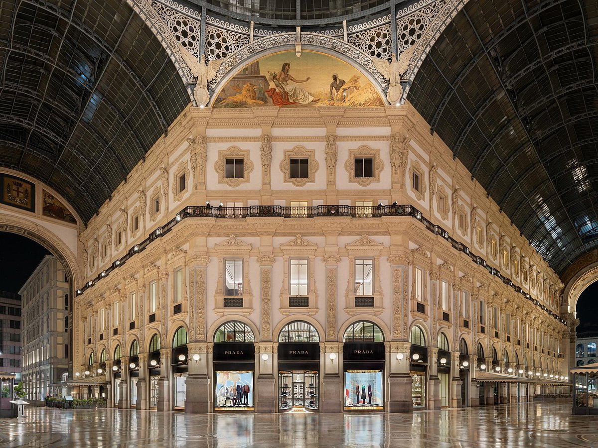 Prada just turned Milan's original arcade into an eight-floor universe
