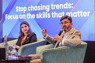 Prof. Darshita Fulara Gunwant, Assistant Professor, BITS Pilani Dubai Campus, and Dr Ravi Chatterjee, Associate Professor, Symbiosis International University Dubai, speaking at LevelUP