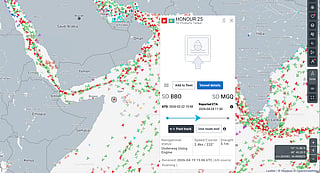 The last known location of crude oil tanker M/T Honour 25 off the coast of Somalia, as per Marine Traffic data. Five crew members (three from Pakistan, one from India, and one from Myanmar) were reportedly executed by pirates before the Puntland Maritime Police Force reclaimed the vessel, which led to the capture of 16 pirates.