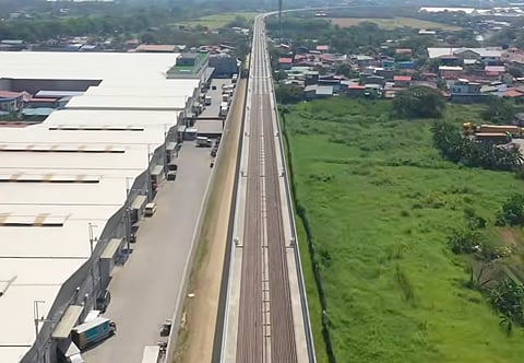 An elevator that brings passengers to the train platform being installed at a station of the North-South Commuter Railway, a 147-km electrified train that will connect New Clark City in Pampanga, Metro Manila (16 cities and one municipality) and Calamba, in Laguna, Philippines.