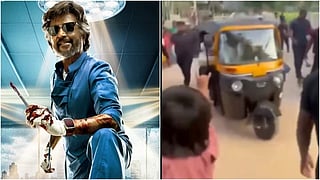 Rajinikanth takes auto to Dharman sets 