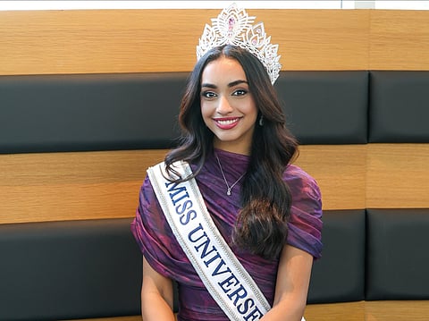 Kaziah Liz Mejo, the newly crowned Miss Universe India 2026 in Dubai 