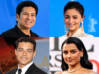 Sachin Tendulkar, Alia Bhatt, Rami Malek and Simone Ashley.
