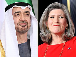 UAE President His Highness Sheikh Mohamed bin Zayed Al Nahyan and US Senator Joni Ernst.