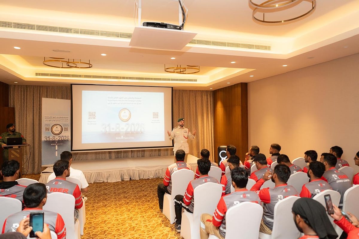 Dubai Police train more than 167 delivery riders on safe driving practices.