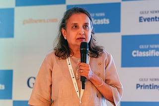 Dr. Mauli Mahajan, founder of MyCompassToday and 3E Worldwide during a spotlight session on the opening day of Gulf News Edufair Dubai