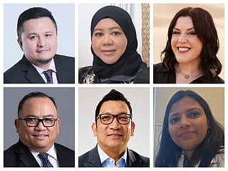 Clockwise from top left: Alfonso Halibas III, Ameena Centeno-Zienelabeden, Elize Al Darmaki, Suramya Kuniyil, Rolly Brucales, and Renante Abellanosa
