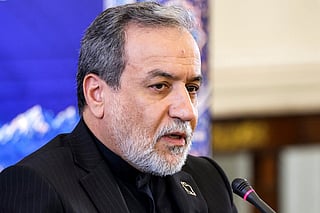 Iran's Foreign Minister Abbas Araghchi speaks during a briefing with foreign ambassadors and diplomats in Tehran on October 4, 2026.