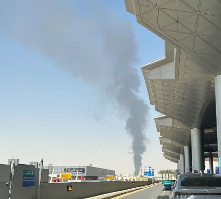 King Khalid International Airport in Riyadh as flight operations face disruption.