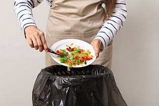 The kitchen adds more, as salads and meat are often made in larger amounts than needed, and the leftovers usually go straight into the bin.