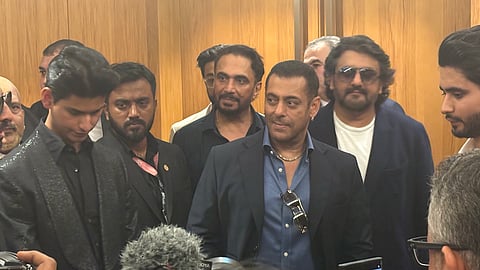 Salman Khan greets media briefly