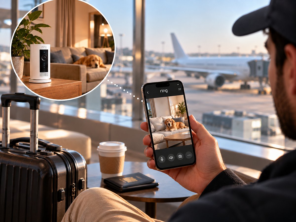A smart indoor camera can offer extra peace of mind by helping travellers stay connected to home, even when they are miles away.