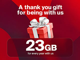 The amount of free data depends on how long you have been an Etisalat customer, as the telecom operator marks its 50th anniversary