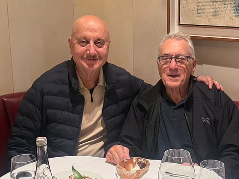 Anupam Kher with Hollywood star Robert De Niro during their warm reunion in New York.