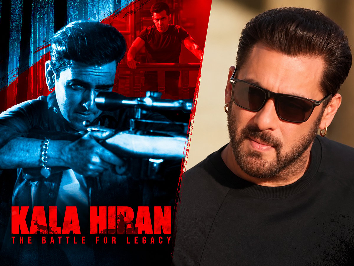 Bollywood actor Salman Khan and the poster of the upcoming film ‘Kala Hiran: The Battle for Legacy’, which has become the subject of a legal dispute between the actor and the film’s makers.