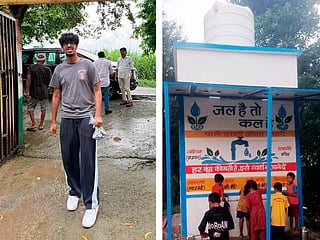 Dubai Student Vehaan Subramanian and Project ARUNA water treatment plant in Parsiya village, Uttar Pradesh.