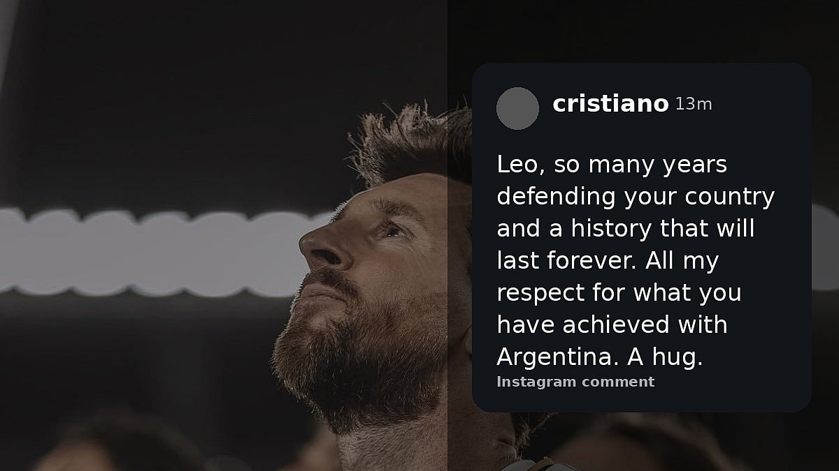 Cristiano Ronaldo sends a heartfelt message to Lionel Messi after the Argentina legend’s international farewell.