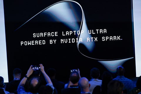 Microsoft announces the Surface Laptop Ultra powered by Nvidia RTX Spark on October 07, 2026 at Dogpatch studios in San Francisco, California.