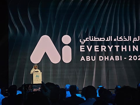 Dr Mohamed Al Askar, Director General of TAMM speaks at the Ai Everything Abu Dhabi on Wednesday
