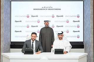 Farouk El Hamzawi, Head of Enterprise, OpenAI MENA signs MOU with Department Government of Enablement.