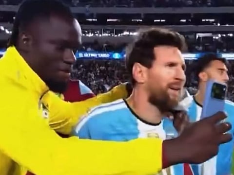 In a night of celebration Messi showed a sign of frustration 