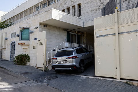 A car enters the British consulate in Jerusalem on October 8, 2026.