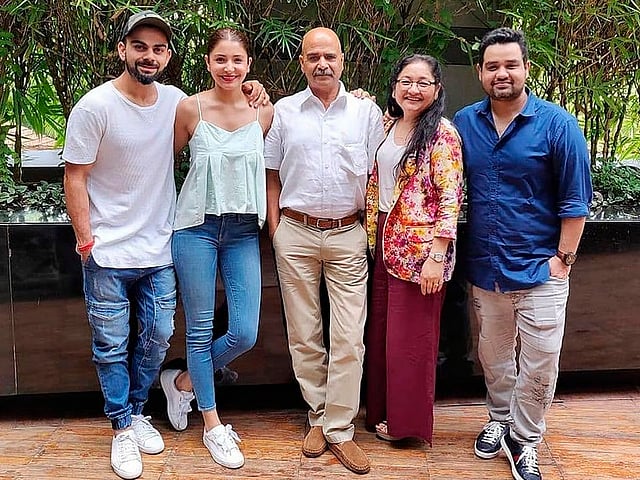Anushka Sharma with husband Virat Kohli and her family.