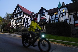 The fraternity house at the centrre of a rape allegation stands on the campus of Cornell University on October 7, 2026, in Ithaca, New York.