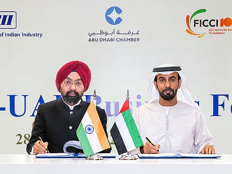 An agreement was signed during the India–UAE Business Forum in Mumbai, organized by Abu Dhabi Chamber in collaboration with FICCI as host partner. 
