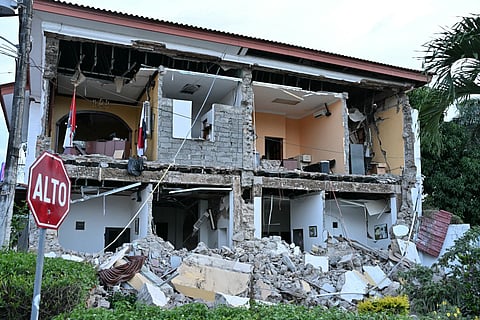 A collapsed building after a 7.6-magnitude earthquake struck Penonome, Panama.