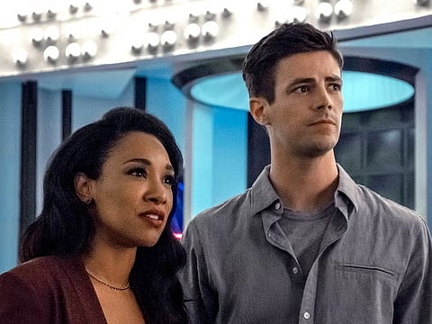 Grant Gustin and Candice Patton in The Flash.