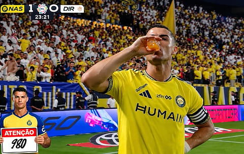 Ronaldo celebrates after scoring his 980th goal