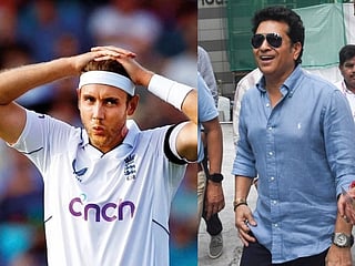 Stuart Broad and Sachin Tendulkar