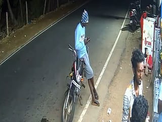 See: Speeding car sends bike flying, injures bystander 