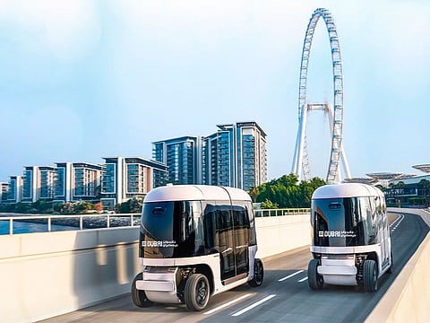 Mattar Al Tayer during the launch of the Dubai Glydways automated transit system at Bluewaters Island.