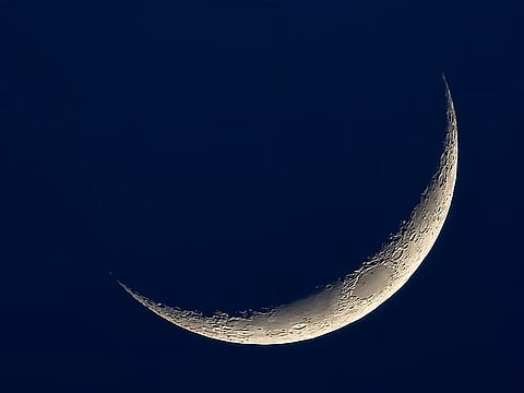The Jumada Al Awwal crescent was photographed over Dubai before sunset, marking the start of the Islamic month, as captured by the IAC observer.