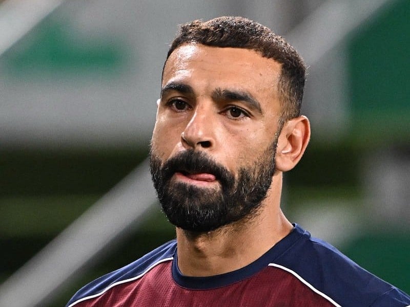 Trabzonspor's Egyptian forward #10 Mohamed Salah warms up prior the UEFA Europa League second leg playoff football match between Ferencvaros and Trabzonspor in Budapest on August 27, 2026.