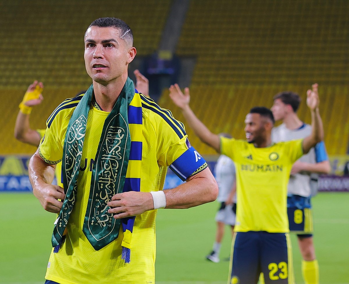 Cristiano Ronaldo drapes Saudi scarf after AFC clash