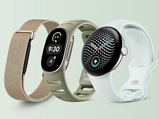 From left: Fitbit Air, Fitbit Edge and Pixel Watch.