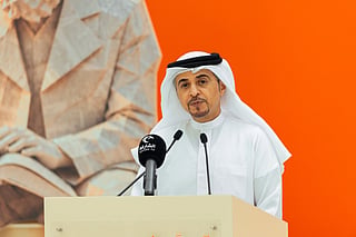 Ahmed bin Rakkad Al Ameri, CEO of Sarjah Book Authority speaking during the press conference on Tuesday in Sharjah.