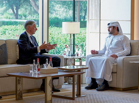 Maktoum bin Mohammed meets with Lord Philip Hammond, Chairman of Innovo Group