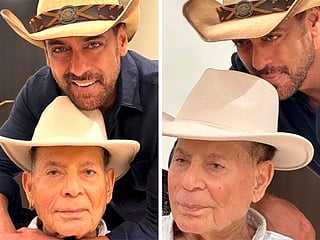 Salman Khan shares adorable pictures with his father, Salim Khan, as they twin in cowboy hats, writing, “A father is a father.”