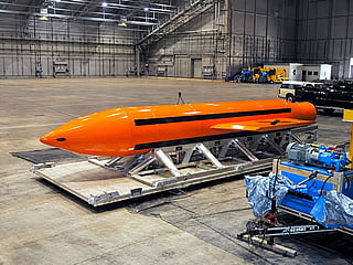 A Massive Ordinance Air Blast (MOAB) weapon at Eglin Air Force Base, Florida, on March 11, 2003. 