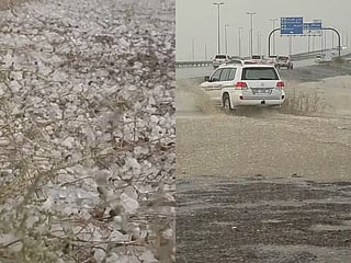 Hail, heavy rain in UAE, NCM issues flash flood alert
